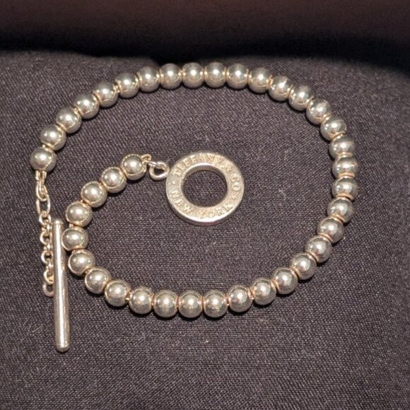 Tiffany & Co. Toggle Bead Bracelet 4mm Sterling Silver, Size Small 6.75 - Picture 5 of 8